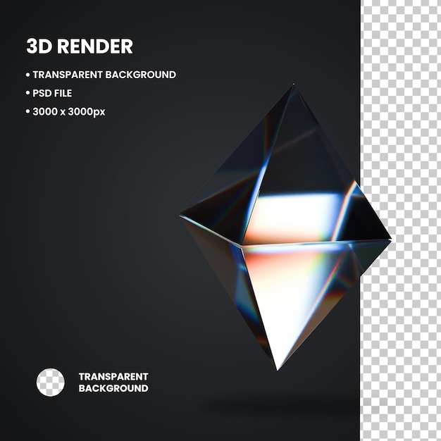 PSD ilustração 3d gem shape