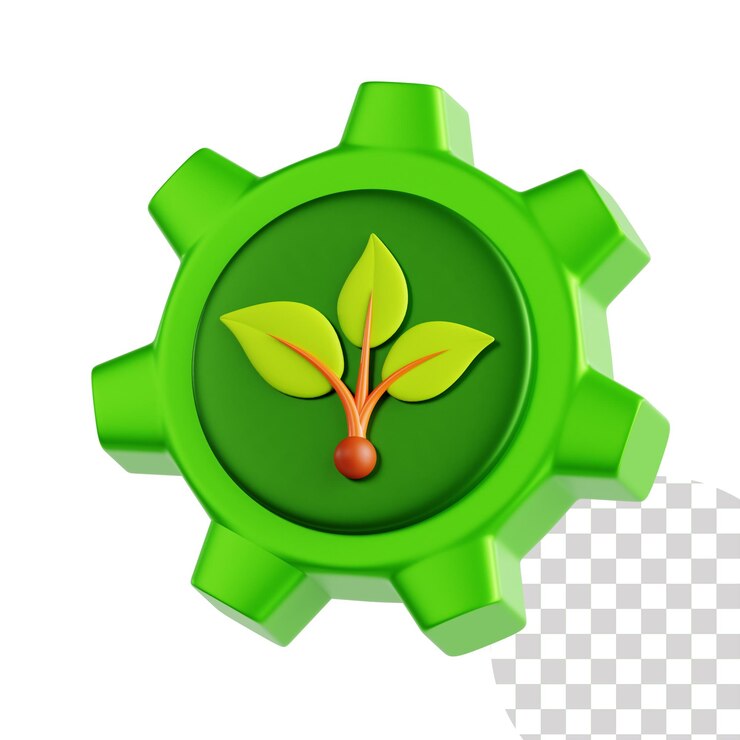 PSD ilustração 3d go green