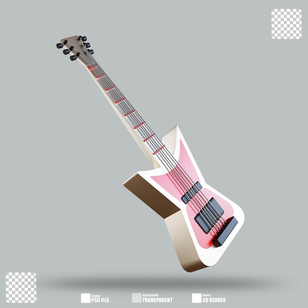 Ilustração 3d guitarra elétrica 2