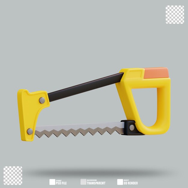 PSD ilustração 3d hacksaw 3