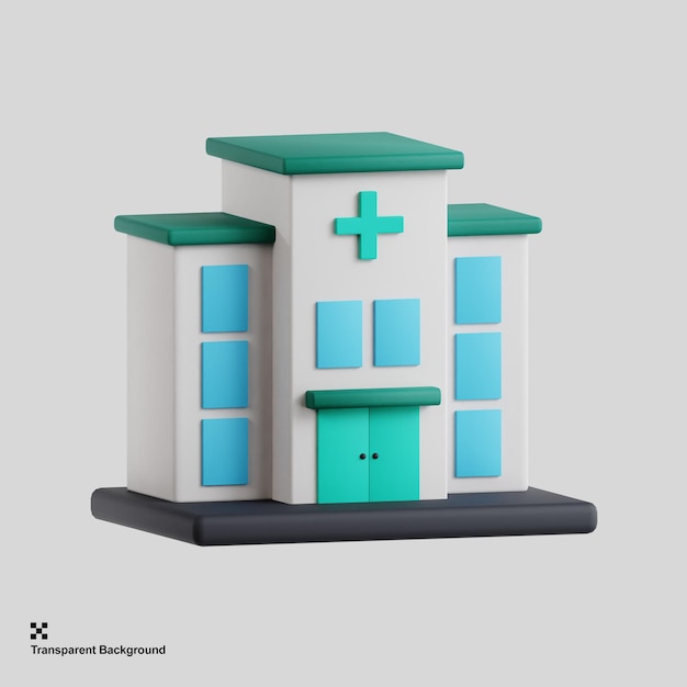 Ilustração 3d hospitalar