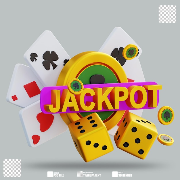 PSD ilustração 3d jackpot 3