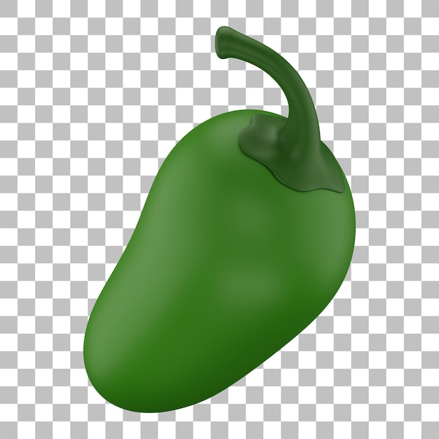 PSD ilustração 3d jalapeño