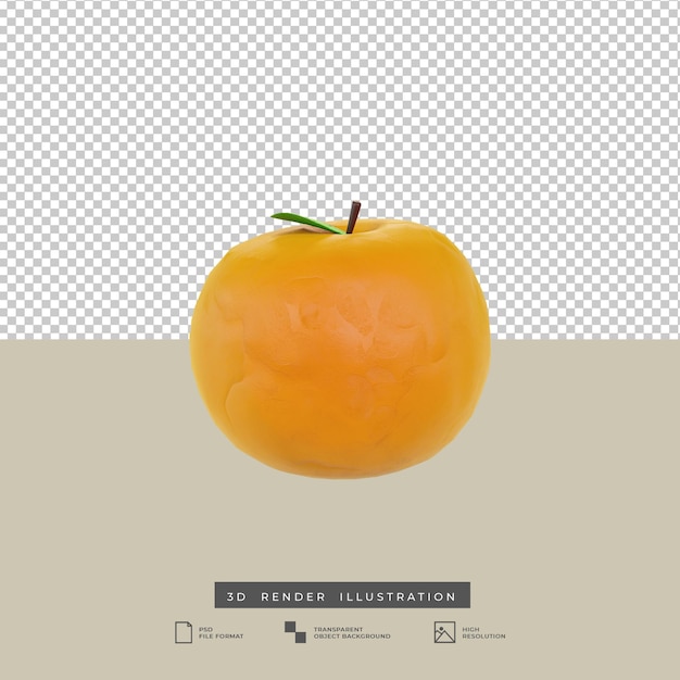 Ilustração 3d laranja fruta