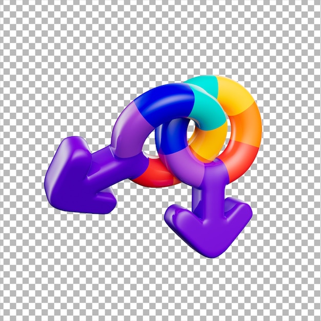 PSD ilustração 3d lgbt