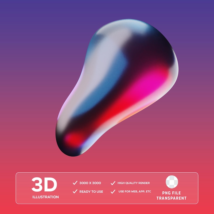 PSD ilustração 3d líquida abstrata em psd