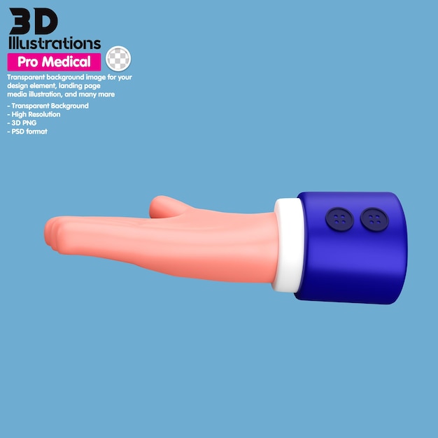 ilustração 3D Mãos de ícone