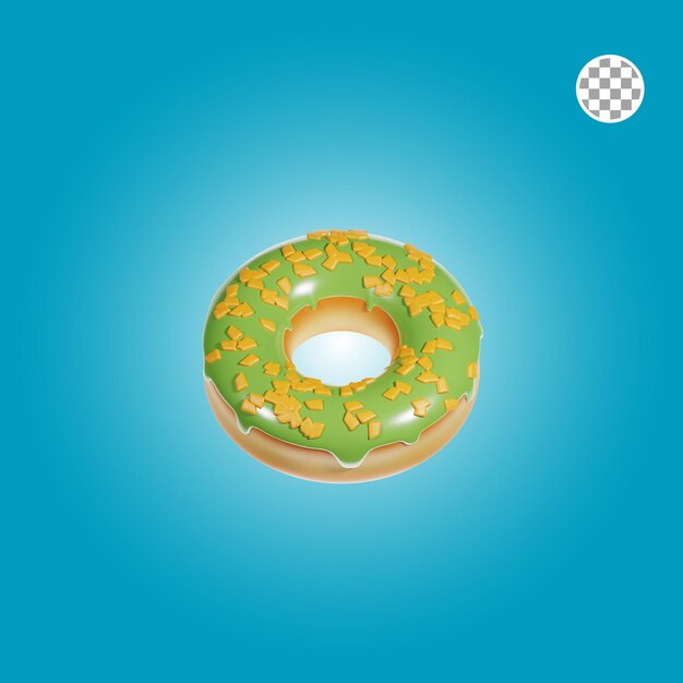 Ilustração 3d matcha donut