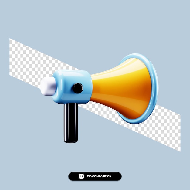 Ilustração 3d megafone