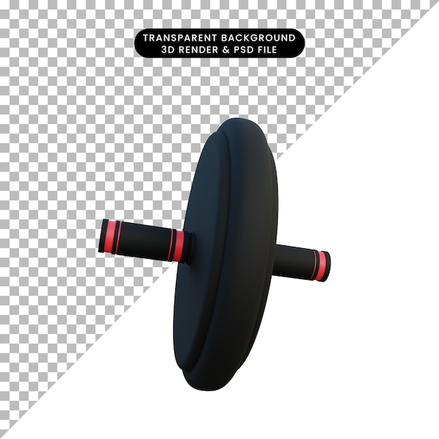 Ilustração 3d objeto simples push up roll pneu