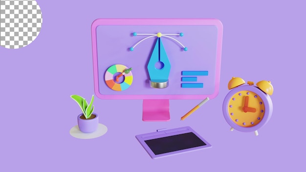 Ilustração 3D para gráficos