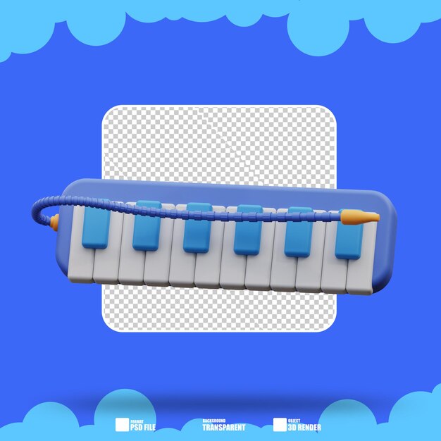 PSD ilustração 3d piano 2