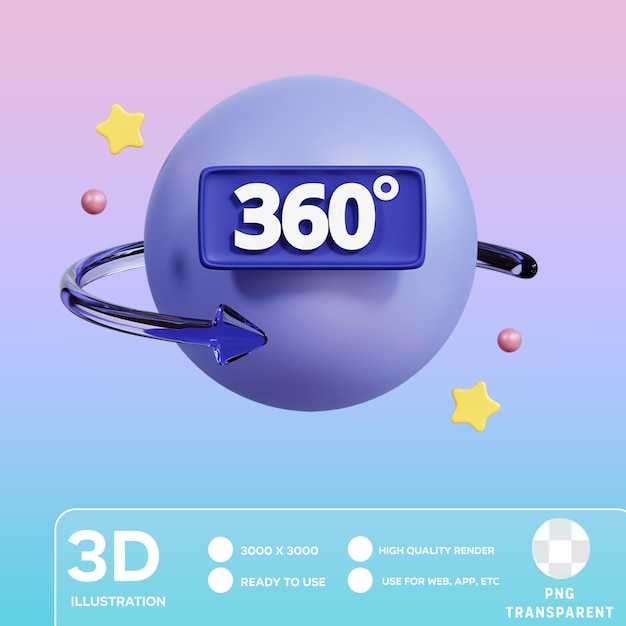 PSD ilustração 3d psd 360 graus