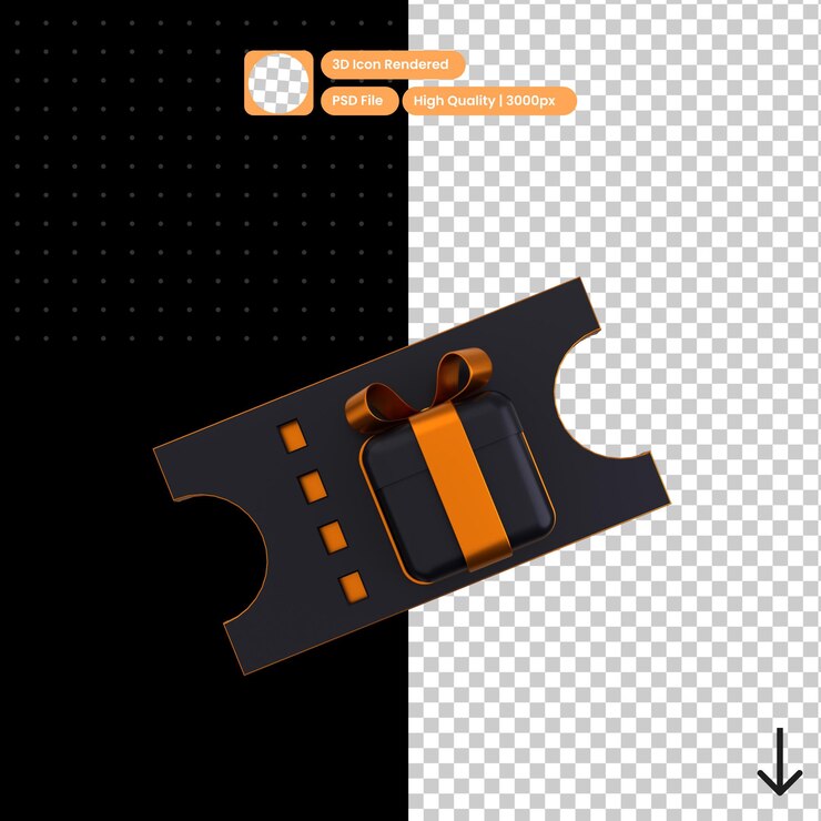 PSD ilustração 3d psd do vale-presente