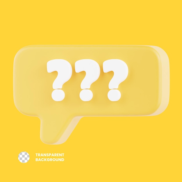 Ilustração 3D Question Mark Chat