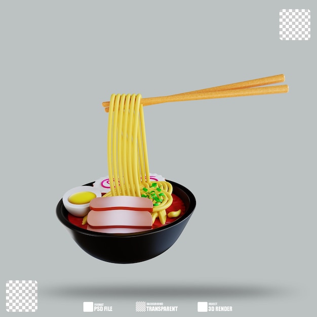 PSD ilustração 3d ramen 2