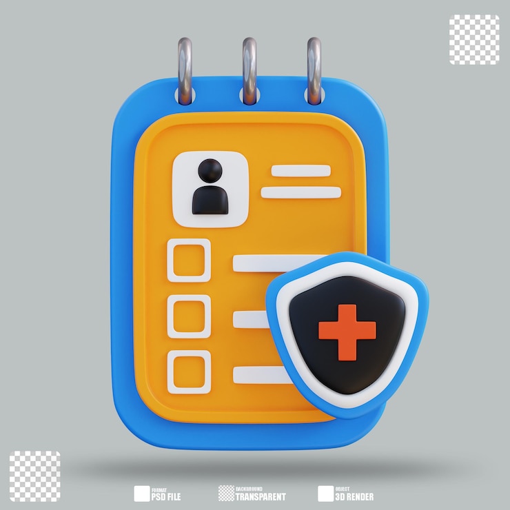 PSD ilustração 3d relatório médico 2