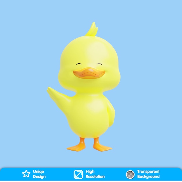 Ilustração 3D Render ANIMALZ, fundo transparente PSD