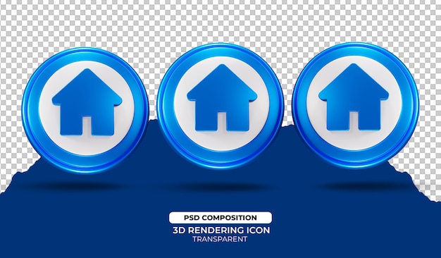 PSD ilustração 3d render home icon