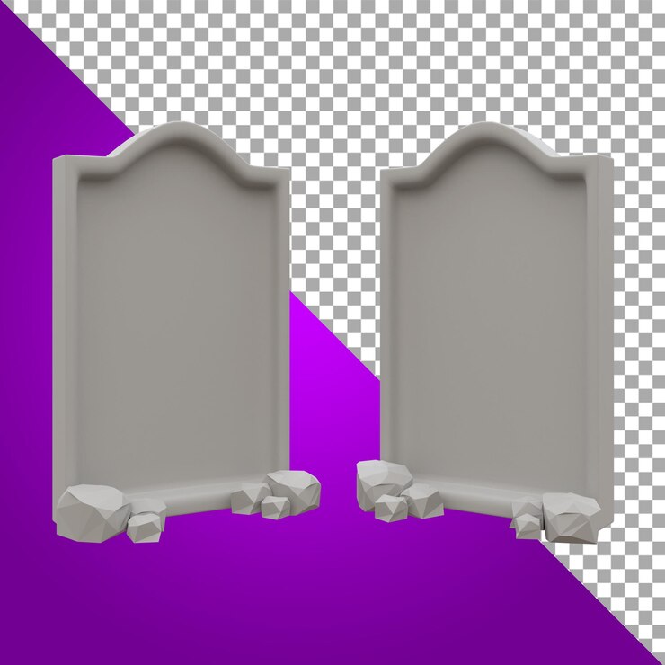 PSD ilustração 3d render lápide halloween
