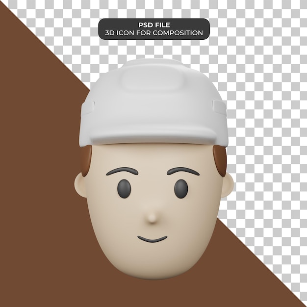 Ilustração 3D renderização do ícone do rosto sorridente