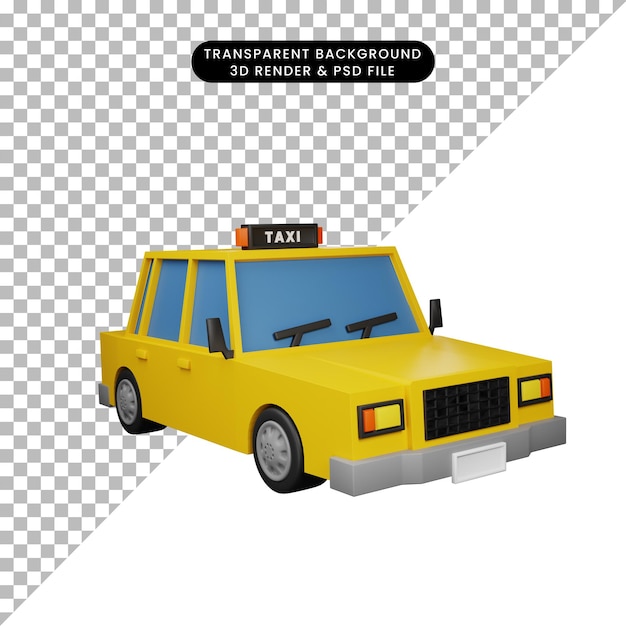 PSD ilustração 3d renderização ícone veículo transporte 3d render stlye