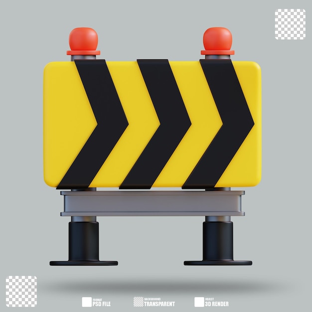 PSD ilustração 3d roadblock 2