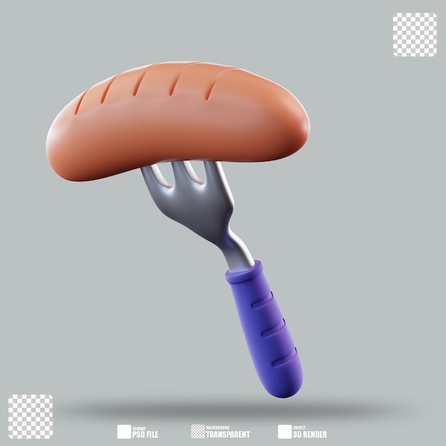 Ilustração 3D Salsicha 3