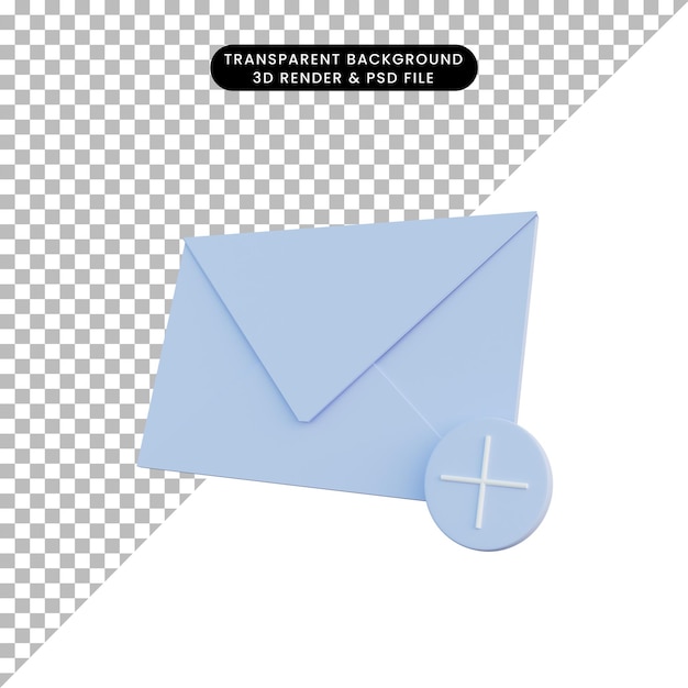 Ilustração 3d simples objeto mail