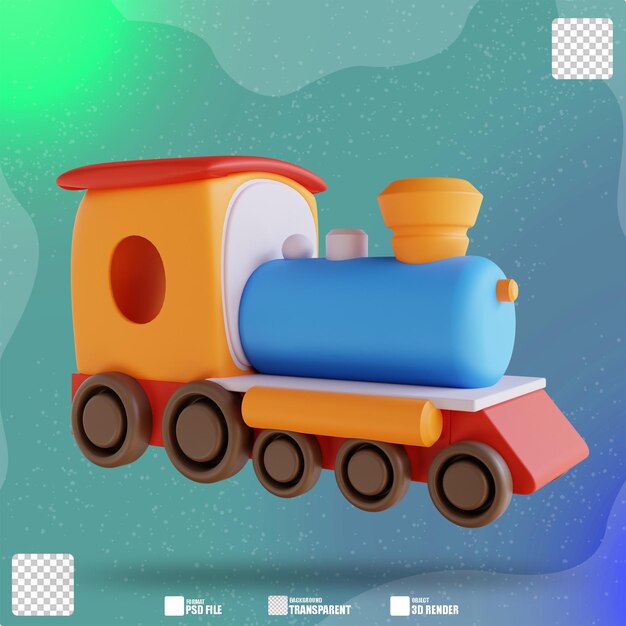 ilustração 3D trem de brinquedo 3