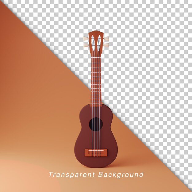 PSD ilustração 3d ukulele guitarra viagens de verão