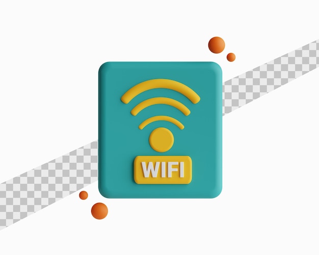 PSD ilustração 3d wifi grátis