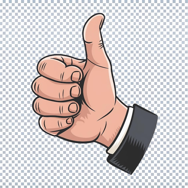 Ilustração à mão para um bom sinal de polegar para cima