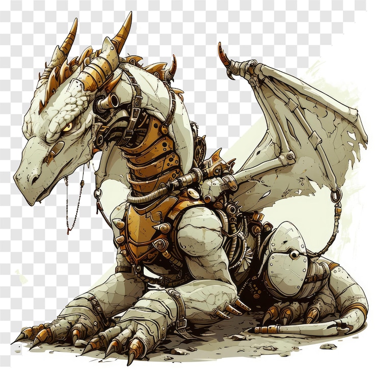 PSD ilustração artística criativa do dragão