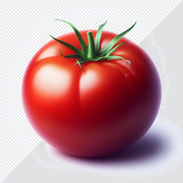 PSD ilustração artística vetorial hiper-realista de tomate vegetal saboroso vermelho isolado com fundo transparente