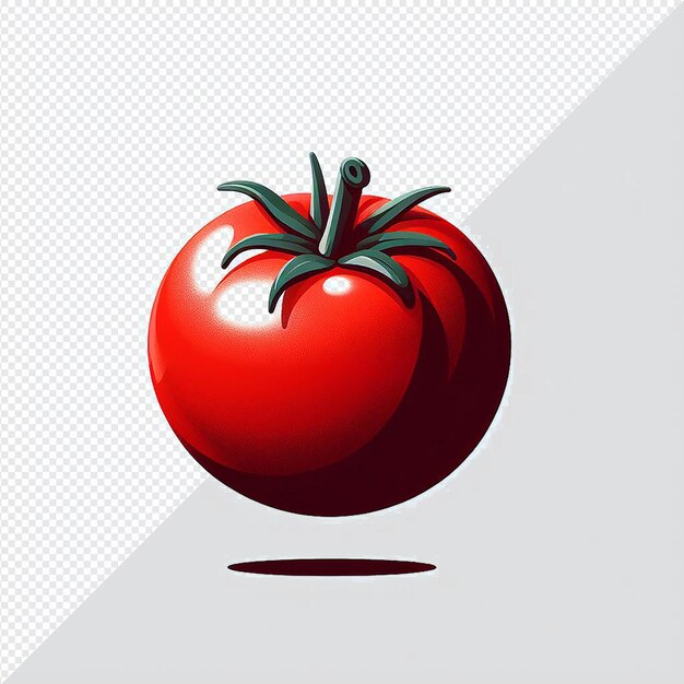 PSD ilustração artística vetorial hiper-realista de tomate vegetal saboroso vermelho isolado com fundo transparente