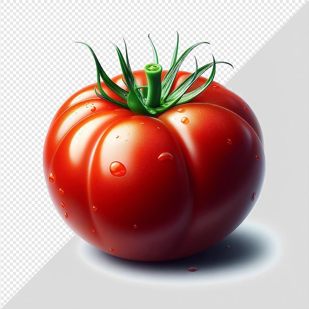 PSD ilustração artística vetorial hiper-realista de tomate vegetal saboroso vermelho isolado com fundo transparente