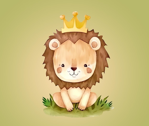 ilustração bebê safari leao