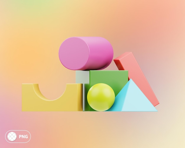 Ilustração Block 3D para Crianças