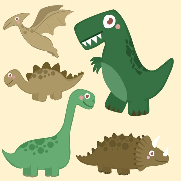 PSD ilustração bonita de dino