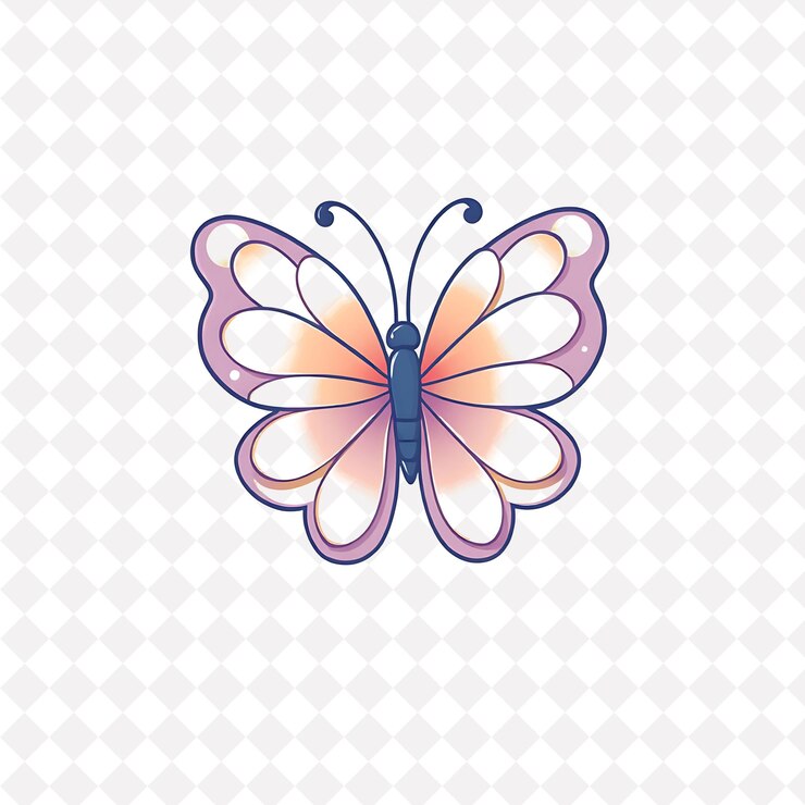 PSD ilustração borboleta alegre com pétalas de flores dispostas como um redemoinho pasta encantadora