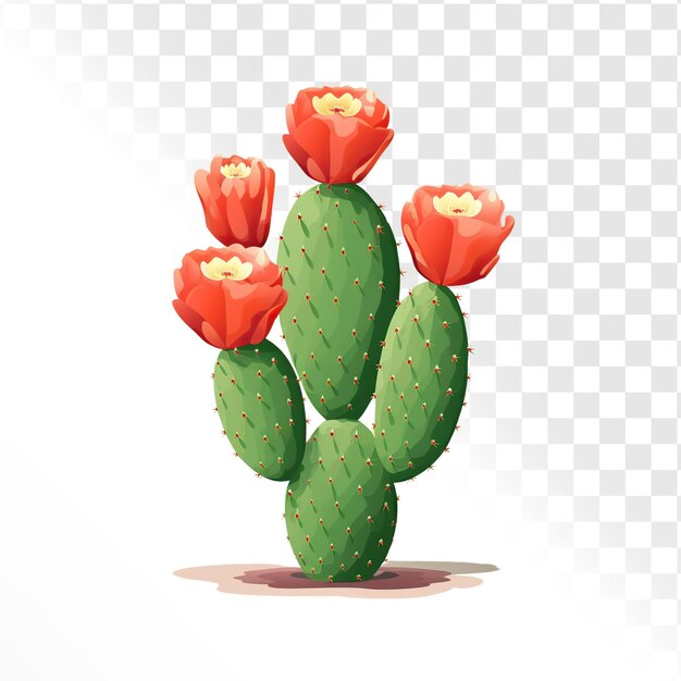 PSD ilustração cactus em fundo transparente