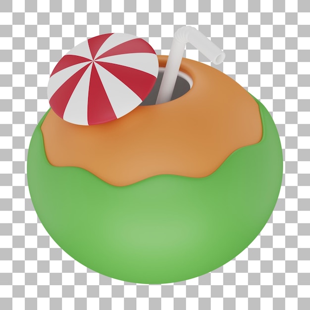 Ilustração coconut 3d