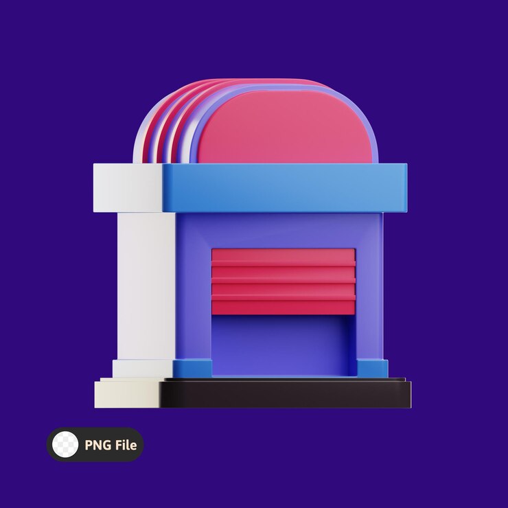 PSD ilustração comercial 3d do distribuidor de mercado