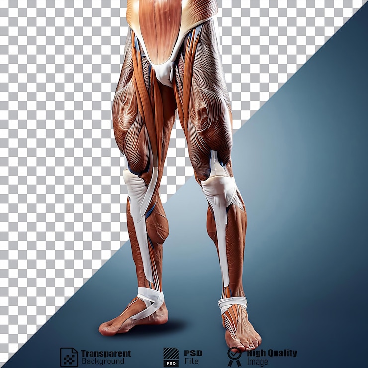 PSD ilustração da anatomia da perna humana