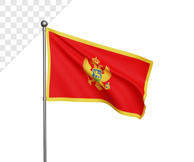 Ilustração da bandeira 3d montenegro