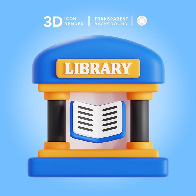 PSD ilustração da biblioteca de ícones 3d