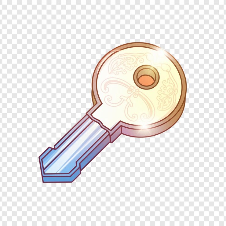 PSD ilustração da chave de ouro de época