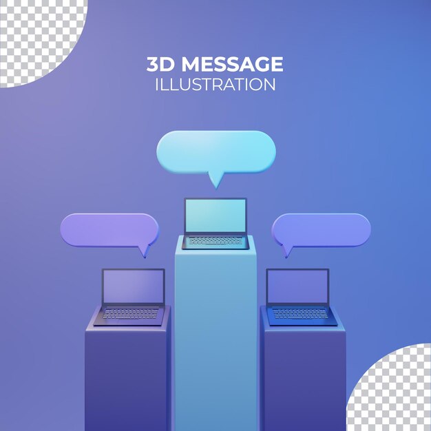 Ilustração da mensagem 3d do fórum de discussão da Internet