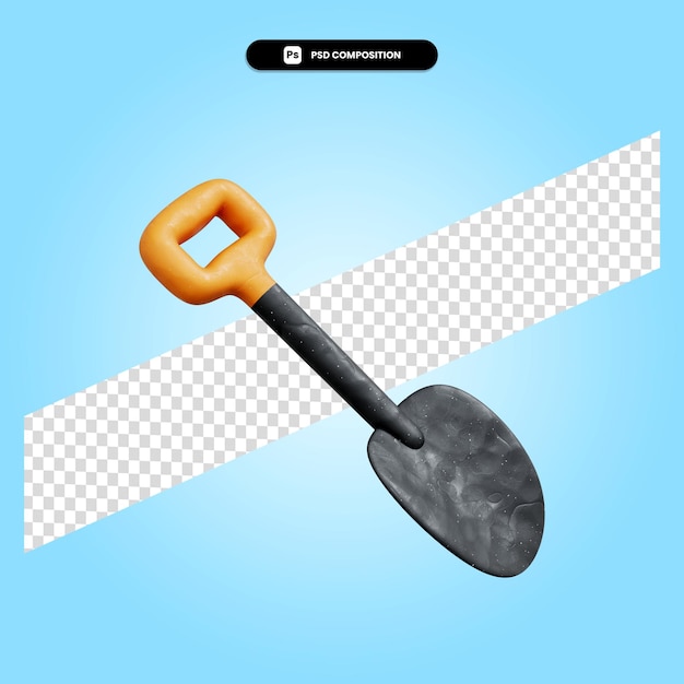 Ilustração da renderização 3D da pá isolada